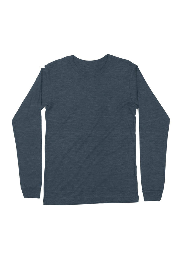 Men's Long Sleeve Crew Neck T-Shirt - Slate Blue - Perfect TShirt Co