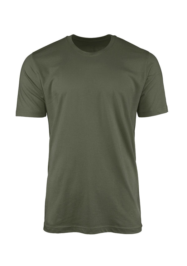 Men's Military Green Crew Neck T-Shirt - Premium Cotton - Perfect TShirt Co
