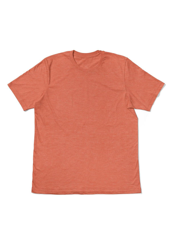 Men's Orange Heather Short Sleeve Crew Neck T-Shirt - Perfect TShirt Co
