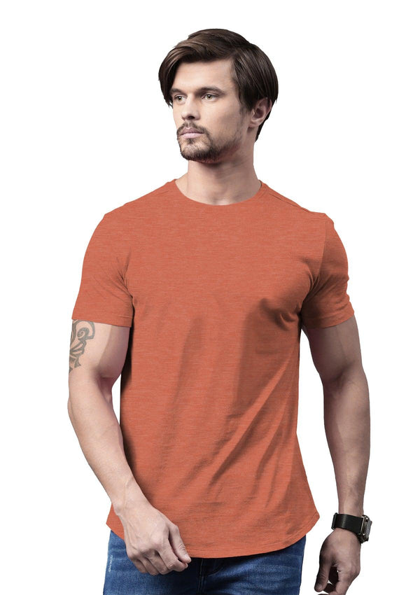 Men's Orange Heather Short Sleeve Crew Neck T-Shirt - Perfect TShirt Co