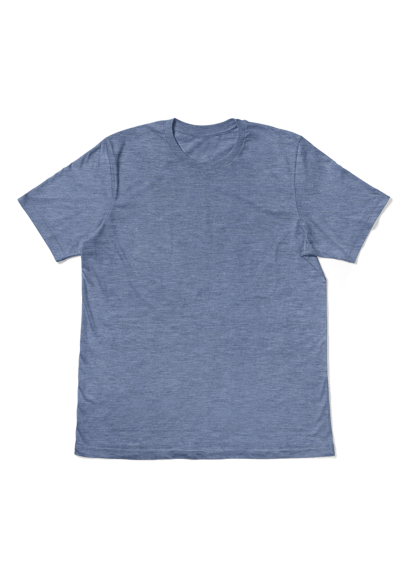 Men's Prism Blue Heather Short Sleeve Crew Neck T-Shirt - Perfect TShirt Co