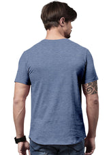 Men's Prism Blue Heather Short Sleeve Crew Neck T-Shirt - Perfect TShirt Co