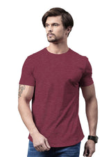 Men's Raspberry Red Heather Short Sleeve Crew Neck T-Shirt - Perfect TShirt Co