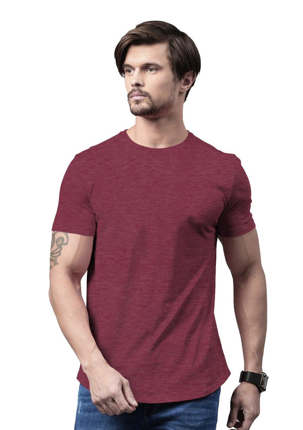 Men's Raspberry Red Heather Short Sleeve Crew Neck T-Shirt - Perfect TShirt Co