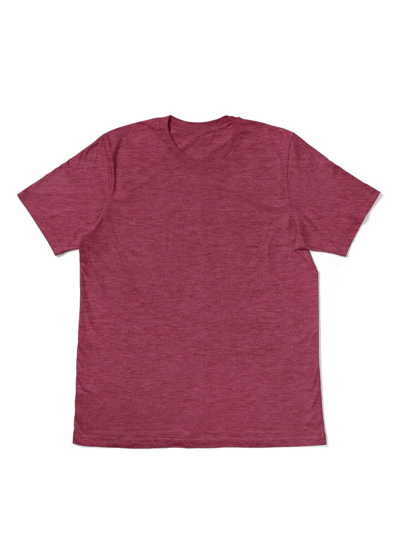 Men's Raspberry Red Heather Short Sleeve Crew Neck T-Shirt - Perfect TShirt Co