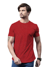 Men's Red Heather Short Sleeve Crew Neck T-Shirt - Perfect TShirt Co