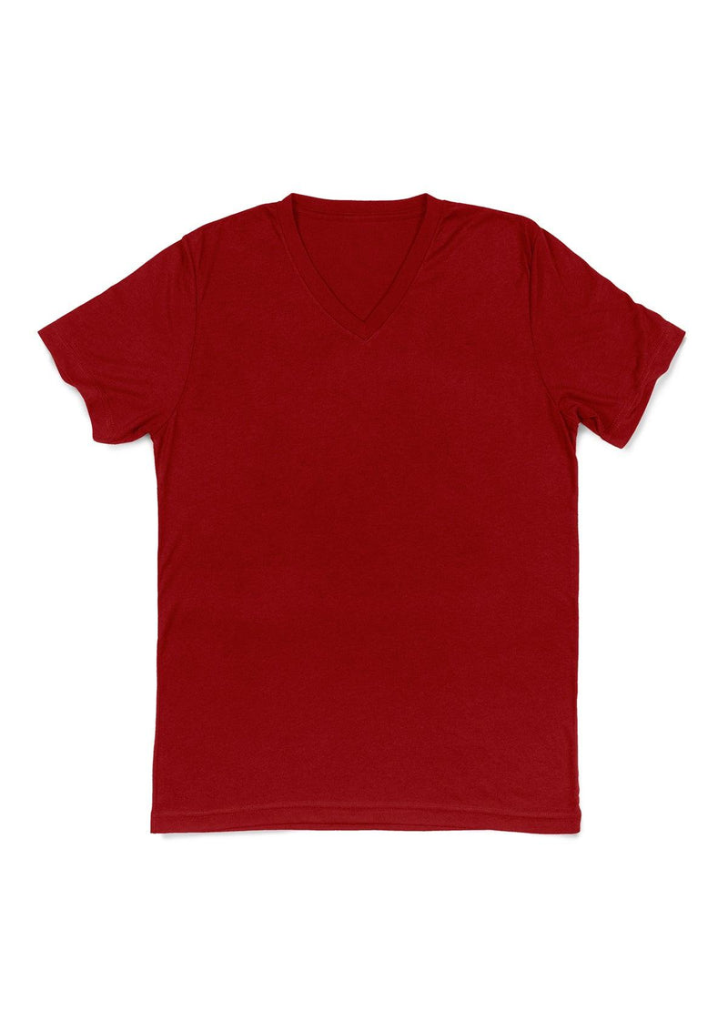 Men's Red Triblend V-Neck Short Sleeve T-Shirt - Perfect TShirt Co