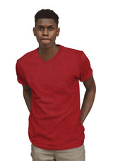 Men's Red Triblend V-Neck Short Sleeve T-Shirt - Perfect TShirt Co