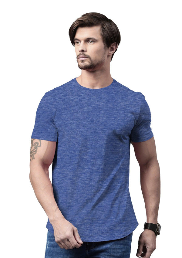 Men's Royal Blue Heather Short Sleeve Crew Neck T-Shirt - Perfect TShirt Co