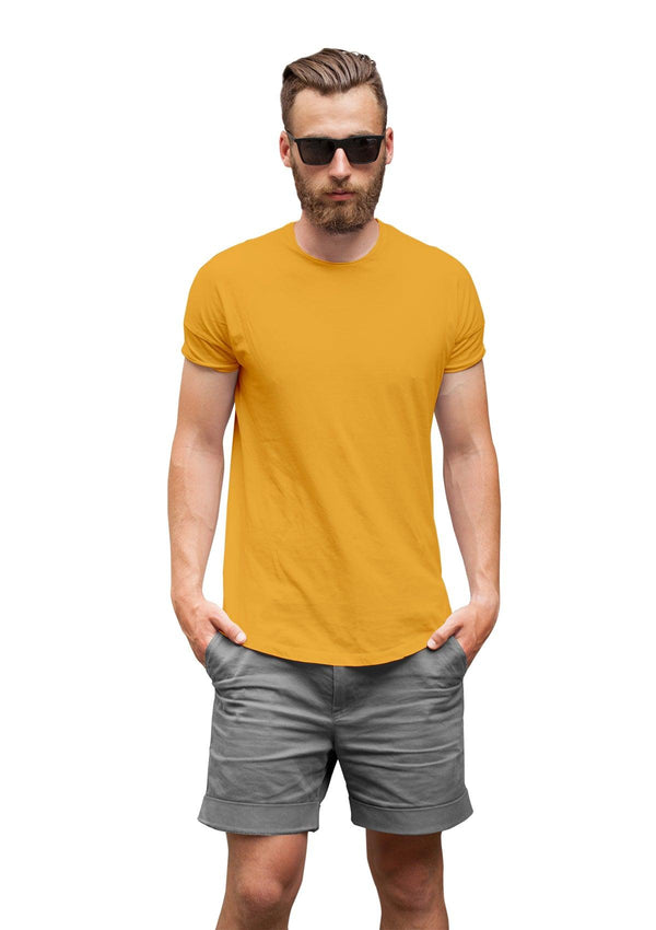 Men's Short Sleeve Crew Neck T-Shirt - Gold Yellow - Perfect TShirt Co