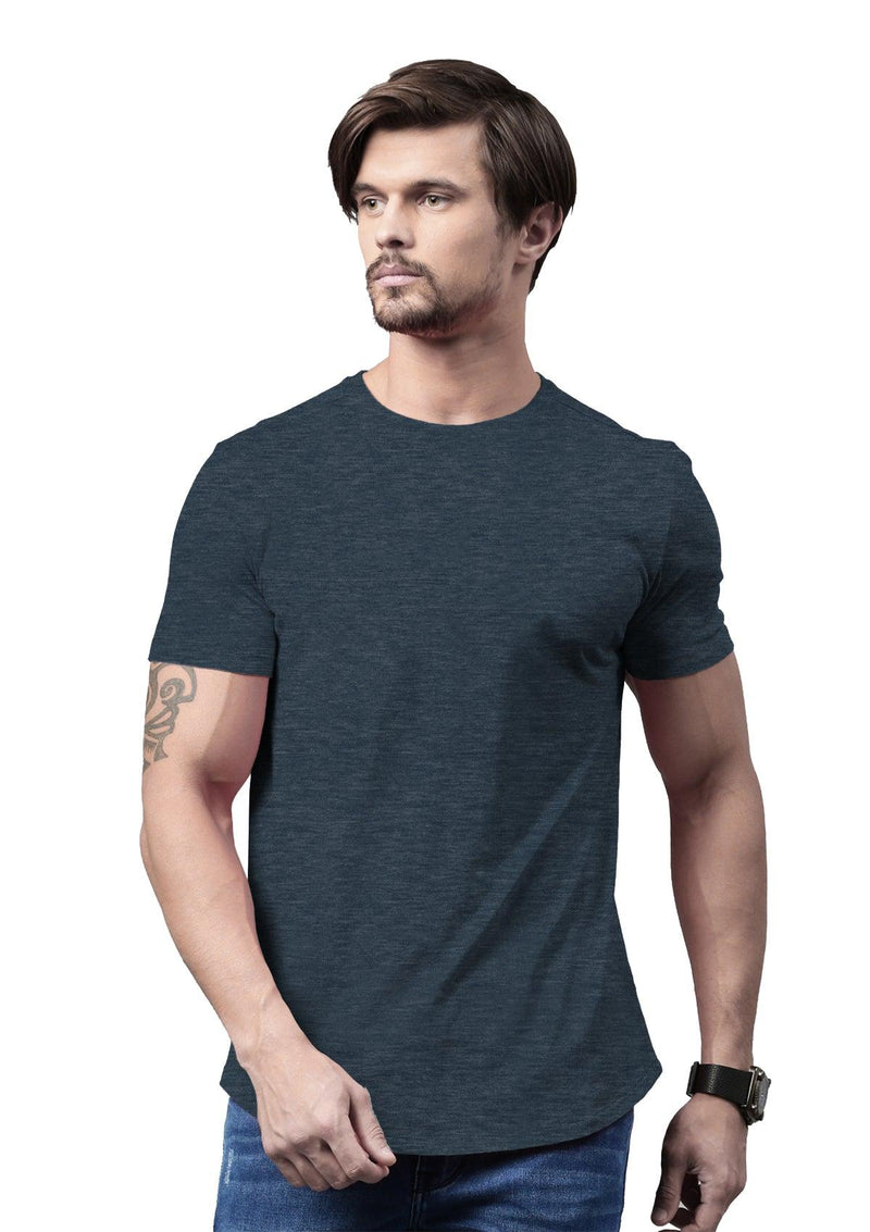 Men's Slate Blue Heather Short Sleeve Crew Neck T-Shirt - Perfect TShirt Co