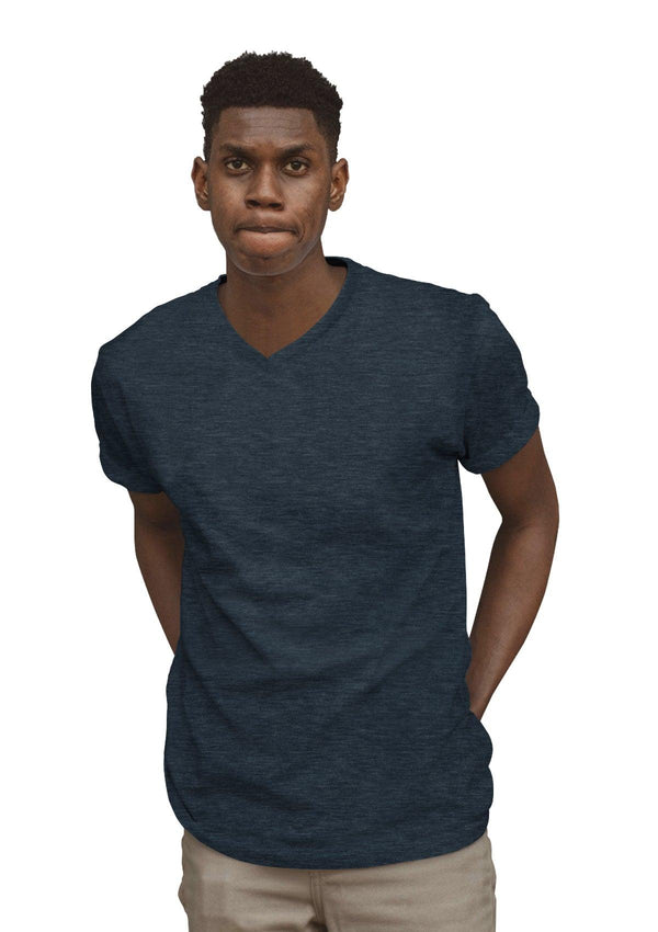 Men's Slate Blue V-Neck T-Shirt - Heather - Perfect TShirt Co