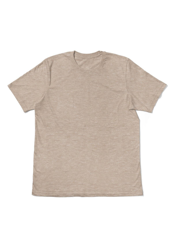 Men's Tan Brown Heather Short Sleeve Crew Neck T-Shirt - Perfect TShirt Co