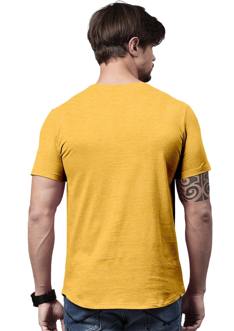 Men's Yellow Heather Short Sleeve Crew Neck T-Shirt - Perfect TShirt Co