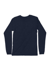 Mens T-Shirt Long Sleeve Crew Navy Blue Heather - Perfect TShirt Co