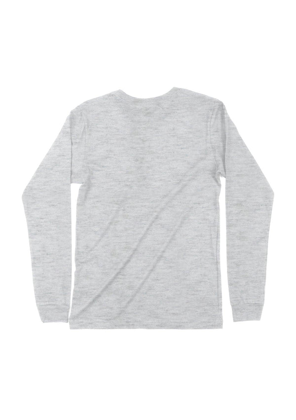 Mens T-Shirt Long Sleeve Crew Neck Ash Gray Cotton - Perfect TShirt Co