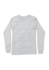 Mens T-Shirt Long Sleeve Crew Neck Ash Gray Cotton - Perfect TShirt Co