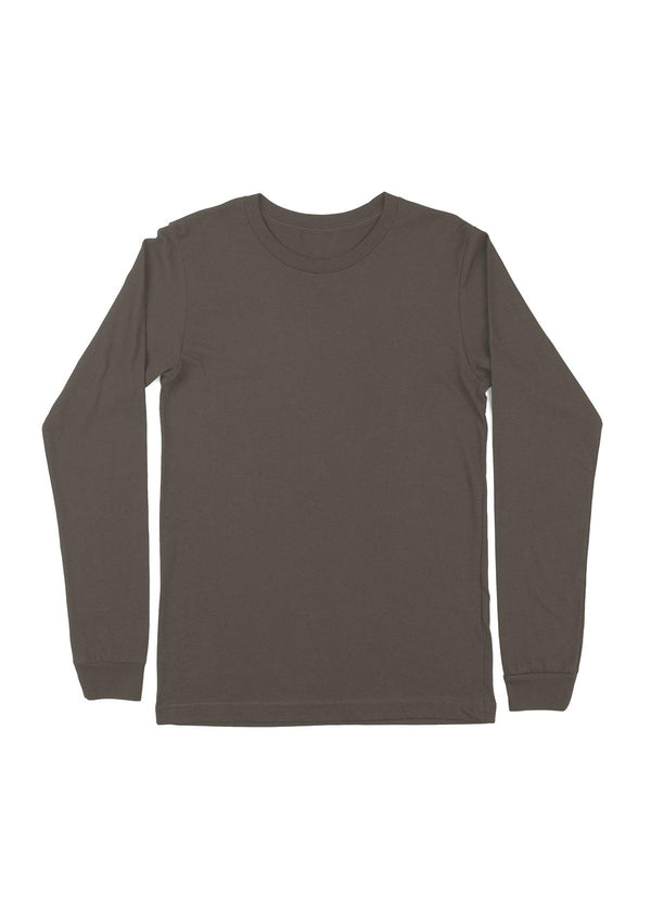 Mens T-Shirt Long Sleeve Crew Neck Asphalt Gray - Perfect TShirt Co