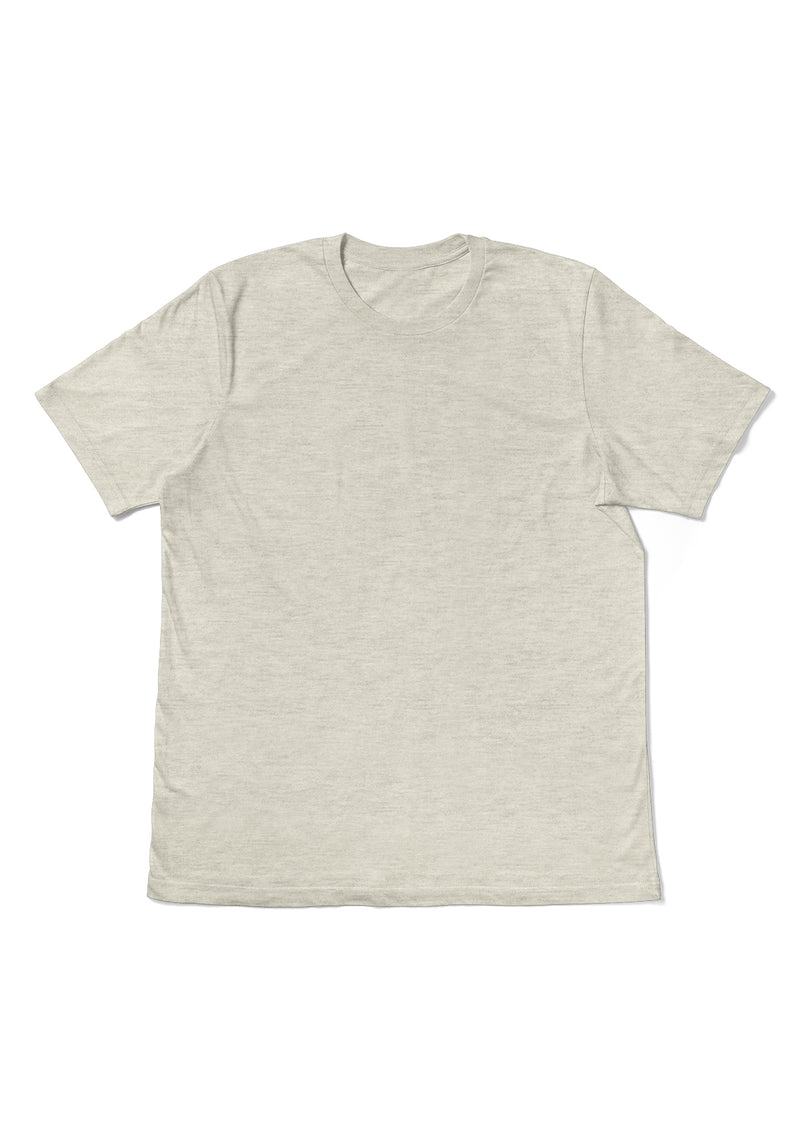 unisex short sleeve crew neck t-shirt in natural white heather