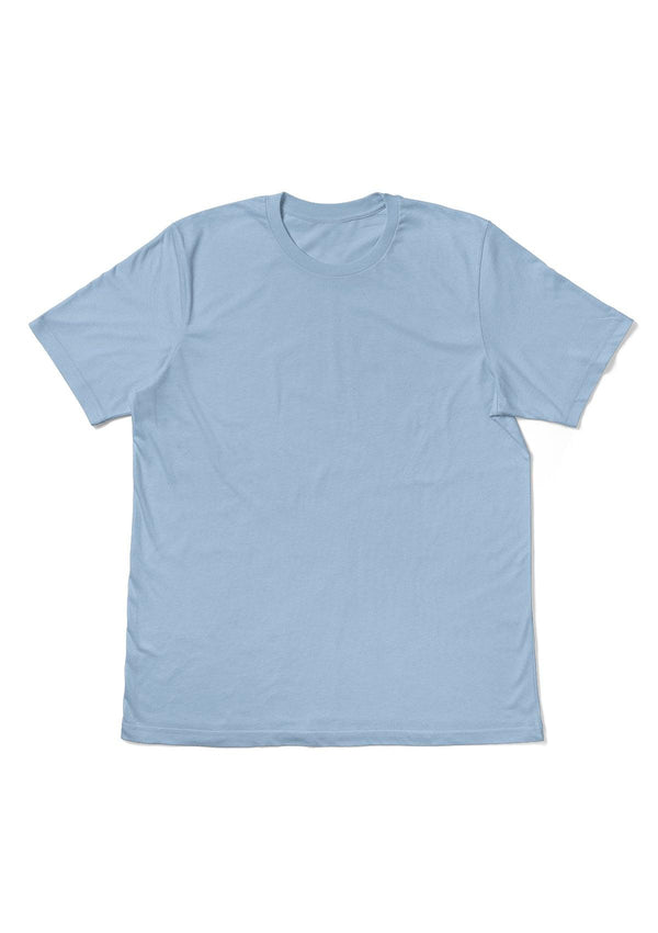 Mens T-Shirt Short Sleeve Crew Neck Baby Blue Cotton - Perfect TShirt Co