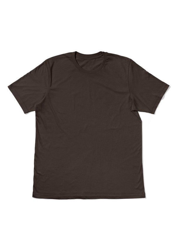 Mens T-Shirt Short Sleeve Crew Neck Brown Cotton - Perfect TShirt Co