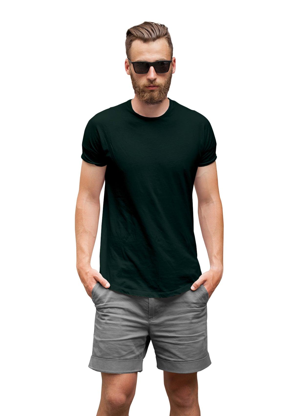 Mens T-Shirt Short Sleeve Crew Neck Forest Green Cotton - Perfect TShirt Co