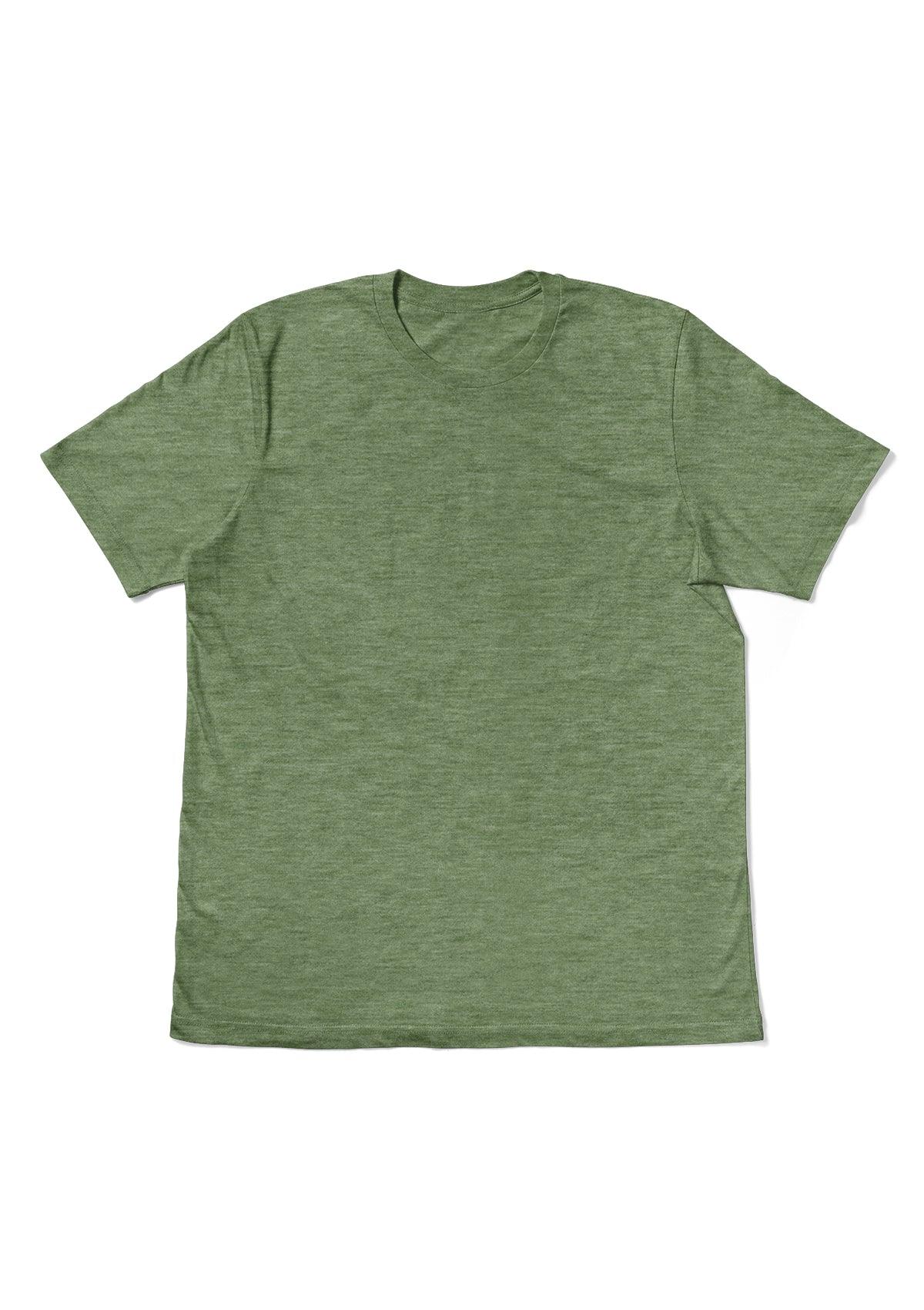 Mens T-Shirt Short Sleeve Crew Neck Green Triblend - Perfect TShirt Co
