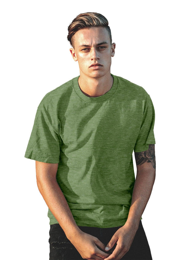 Mens T-Shirt Short Sleeve Crew Neck Green Triblend - Perfect TShirt Co