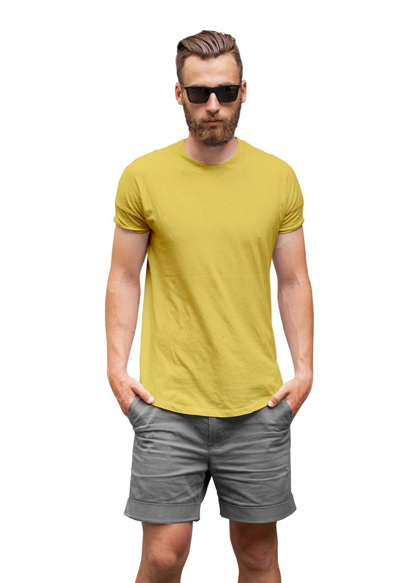 Mens T-Shirt Short Sleeve Crew Neck Maize Yellow - Perfect TShirt Co