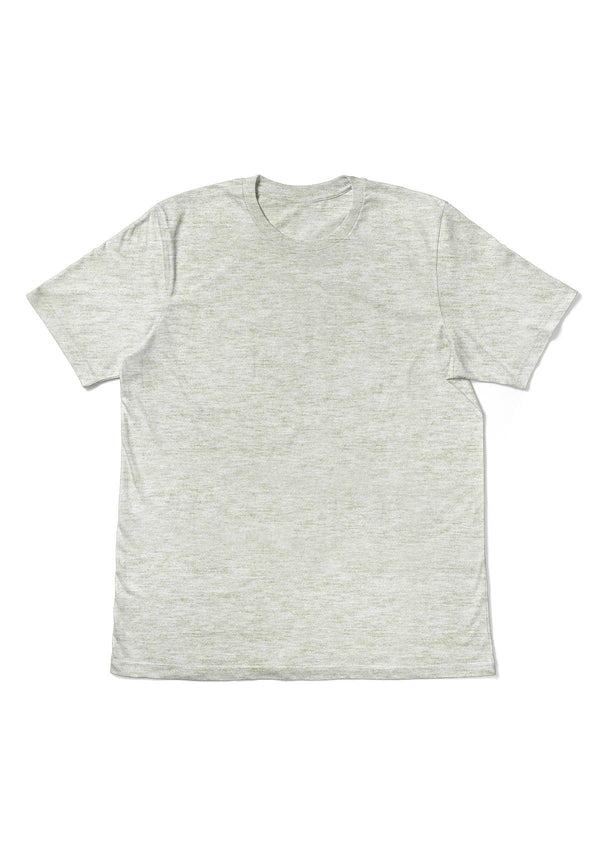 Mens T-Shirt Short Sleeve Crew Neck Oatmeal White Triblend - Perfect TShirt Co