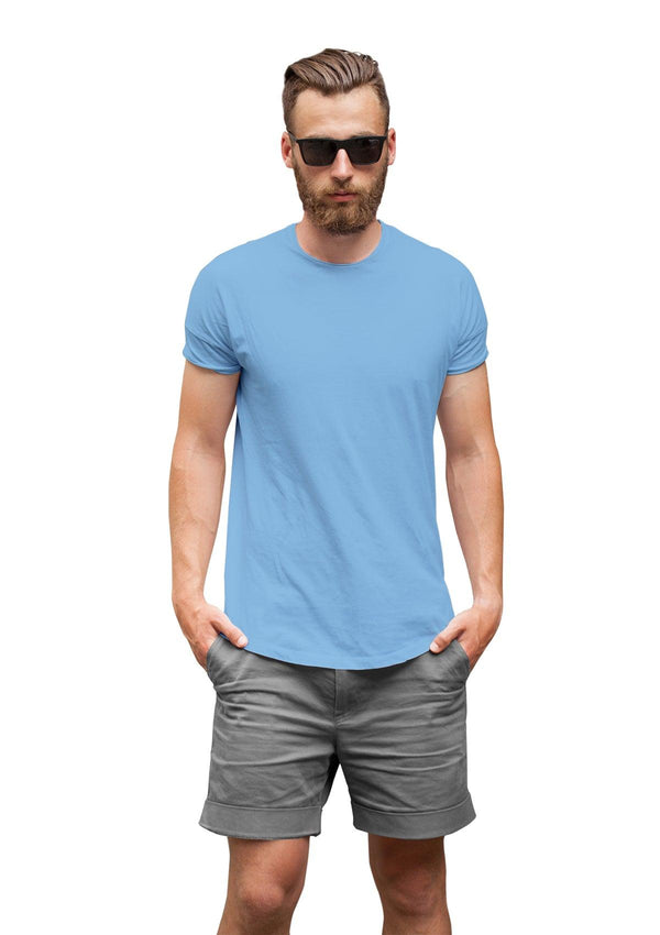 Mens T-Shirt Short Sleeve Crew Neck Ocean Blue - Perfect TShirt Co