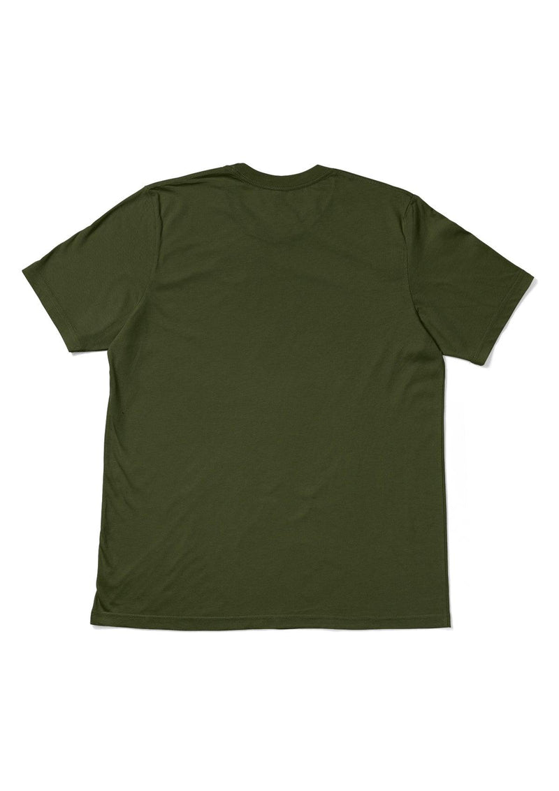 Mens T-Shirt Short Sleeve Crew neck Olive Green Cotton - Perfect TShirt Co