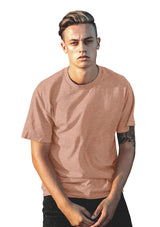 Mens T-Shirt Short Sleeve Crew Neck Peach Triblend - Perfect TShirt Co