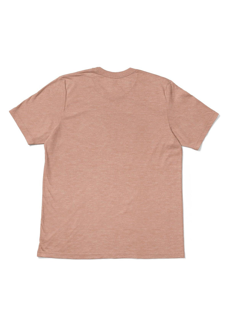 Mens T-Shirt Short Sleeve Crew Neck Peach Triblend - Perfect TShirt Co