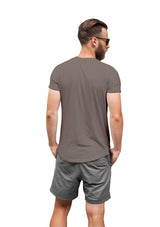 Mens T-Shirt Short Sleeve Crew Neck Pebble Brown Cotton - Perfect TShirt Co