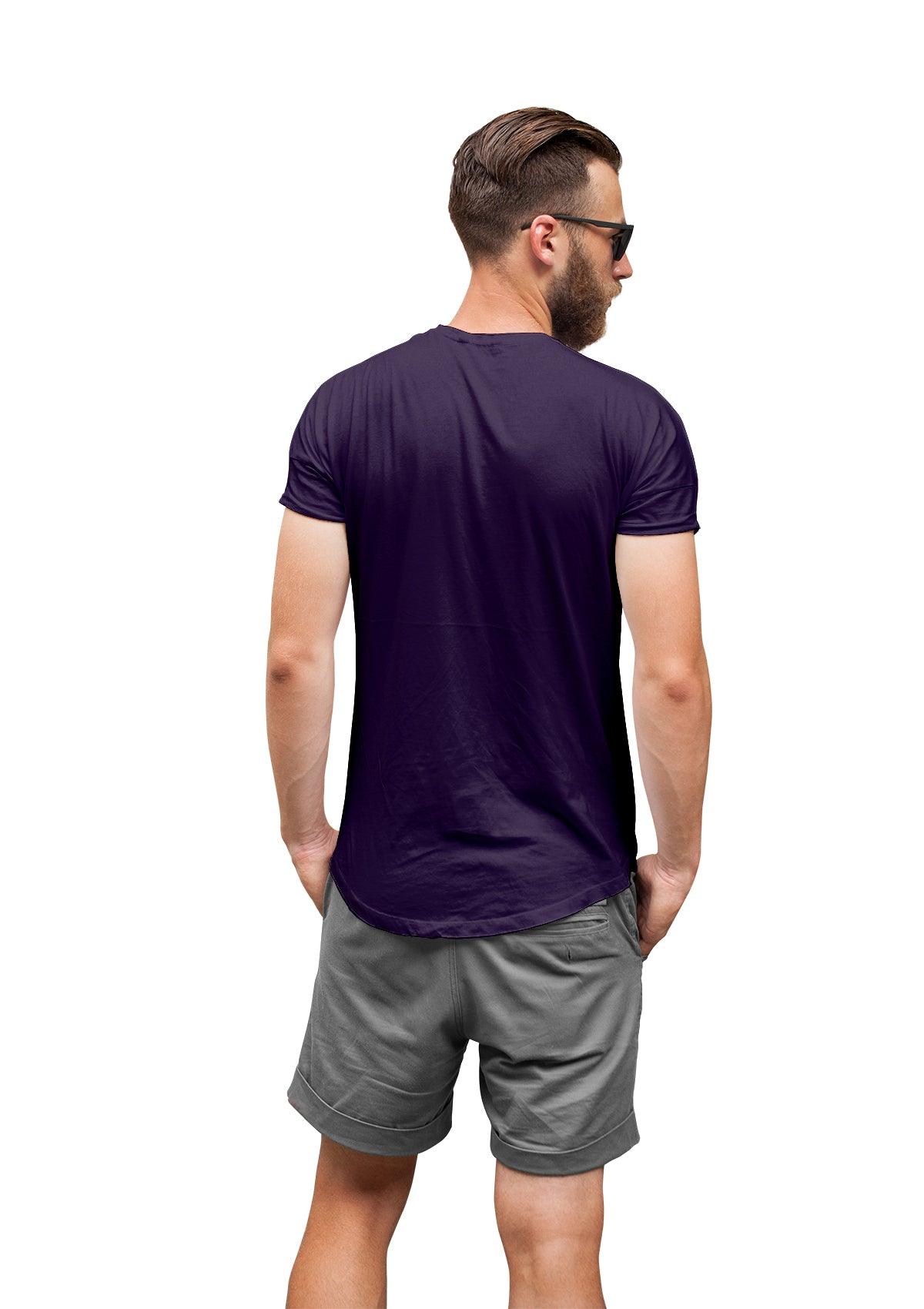 Mens T-Shirt Short Sleeve Crew Neck Purple Cotton - Perfect TShirt Co
