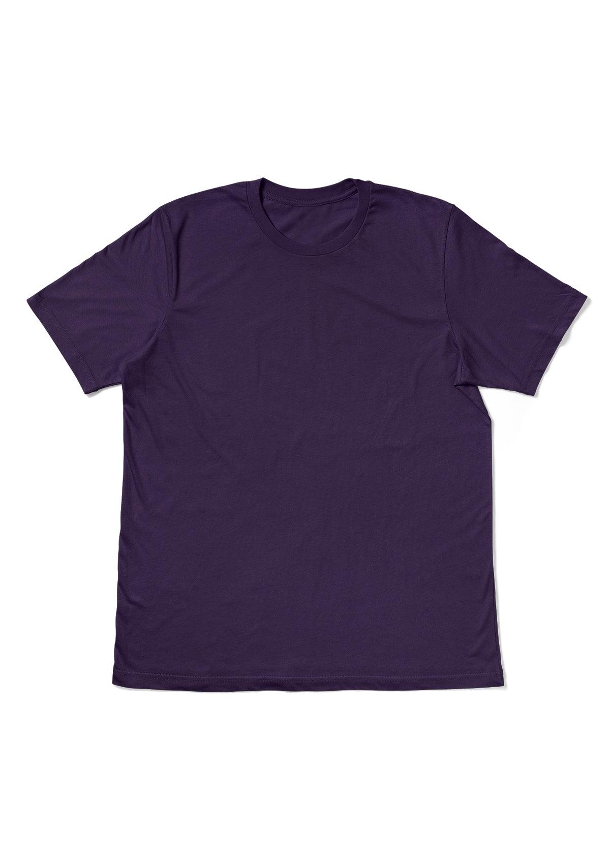 Mens T-Shirt Short Sleeve Crew Neck Purple Cotton - Perfect TShirt Co