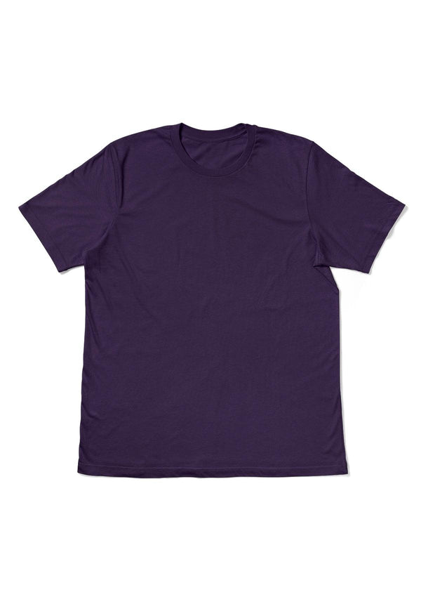 Mens T-Shirt Short Sleeve Crew Neck Purple Cotton - Perfect TShirt Co