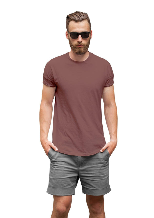 Mens T-Shirt Short Sleeve Crew Neck Taupe Brown - Perfect TShirt Co