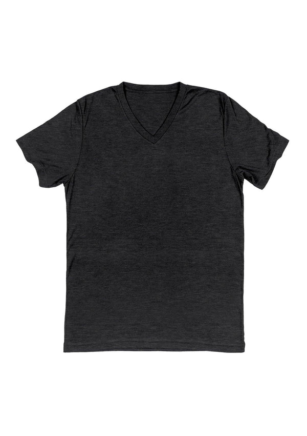 Mens T-Shirt Short Sleeve V-Neck Dark Gray Heather - Perfect TShirt Co