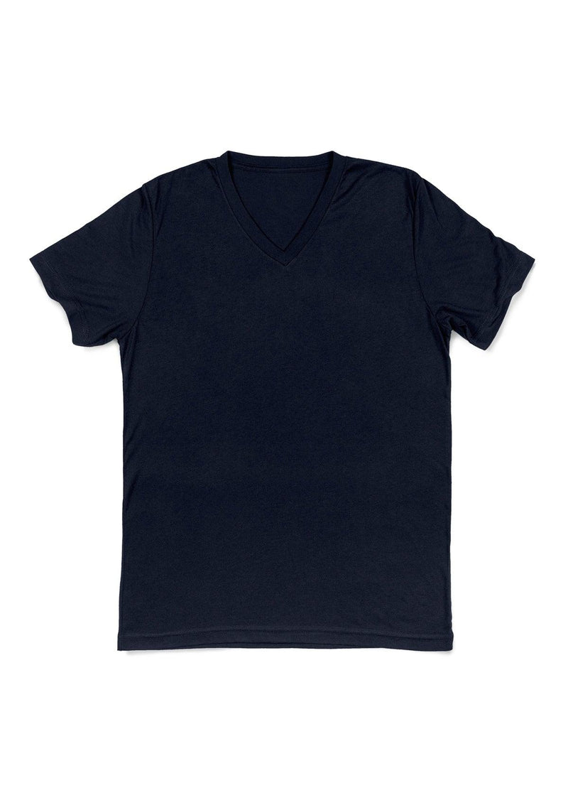 Mens T-Shirt Short Sleeve V-Neck Navy Blue - Perfect TShirt Co