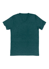 Mens T-Shirt Short Sleeve V-Neck Teal Green Triblend - Perfect TShirt Co