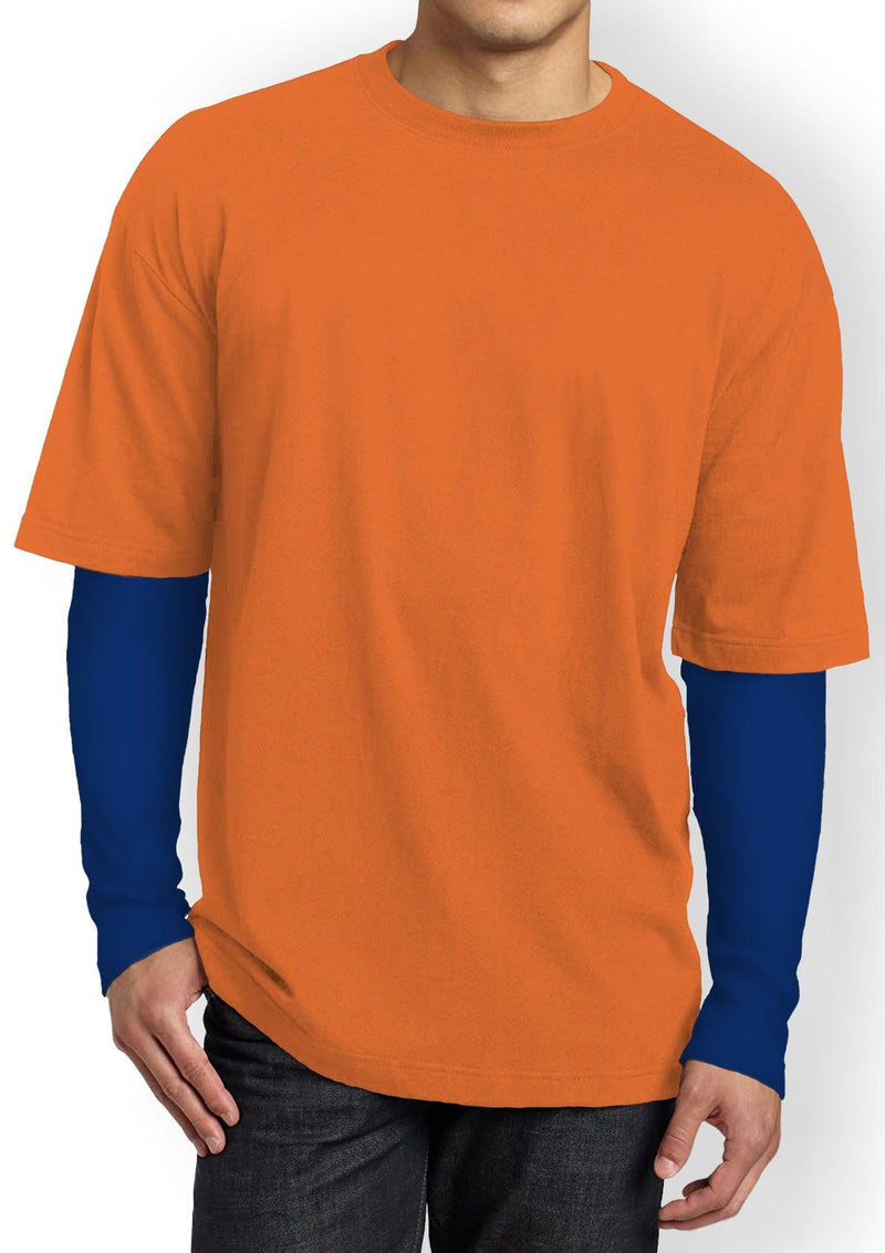 Mens T-Shirts Long & Short Sleeve Royal Blue & Orange - Perfect TShirt Co