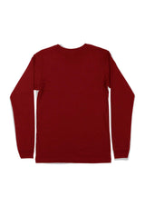 Mens T-Shirts Long Sleeve Blood Red Airlume Cotton - Perfect TShirt Co