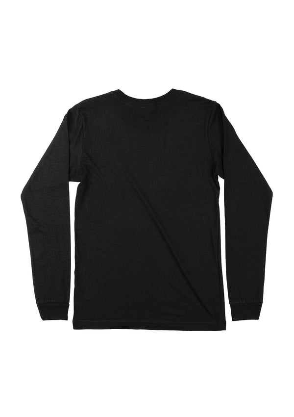 Mens T-Shirts Long Sleeve Crew Neck Midnight Black Tri-Blend - Perfect TShirt Co