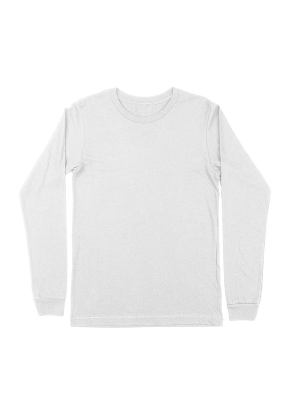 Mens T-Shirts Long Sleeve Crew Neck White - Perfect TShirt Co