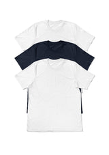 Mens T-Shirts Nautical Bundle 3 Pack Navy & White - Perfect TShirt Co