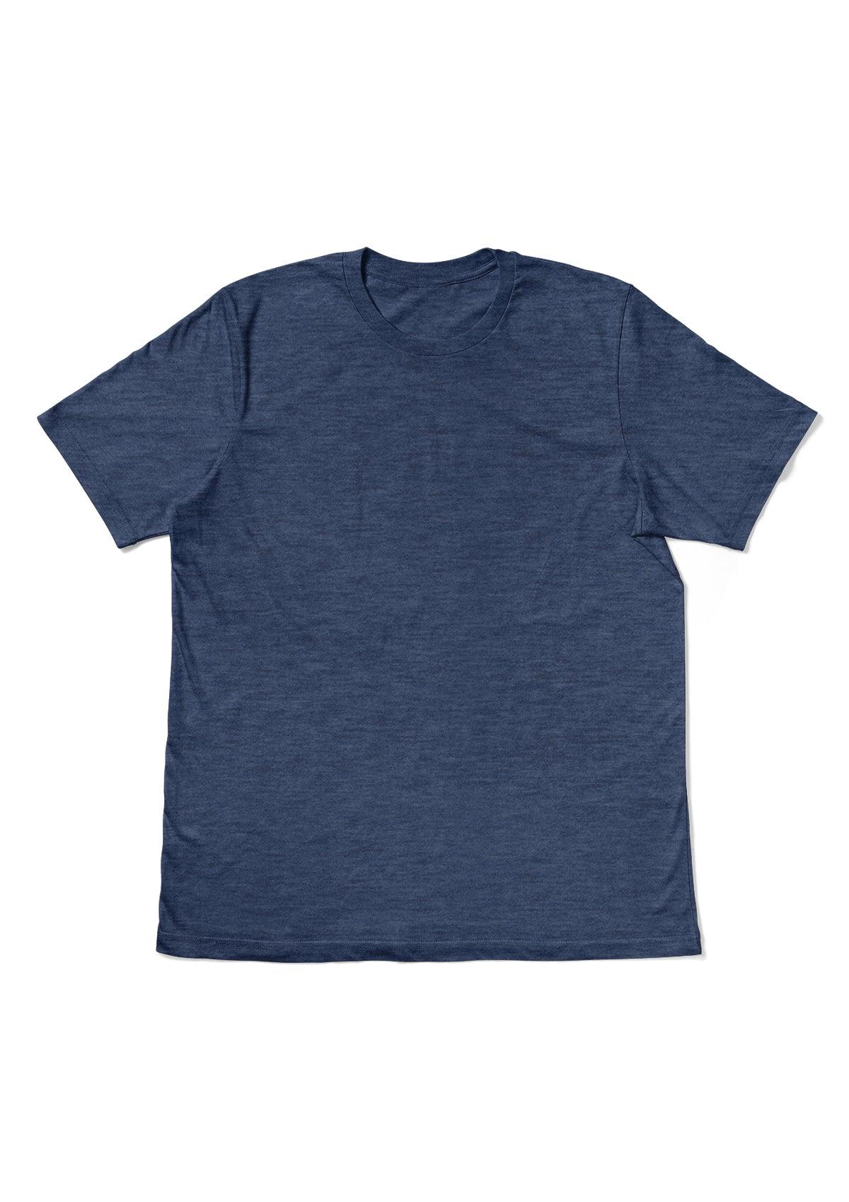 Mens T-Shirts Short Sleeve Crew Neck Denim Blue Triblend - Perfect TShirt Co