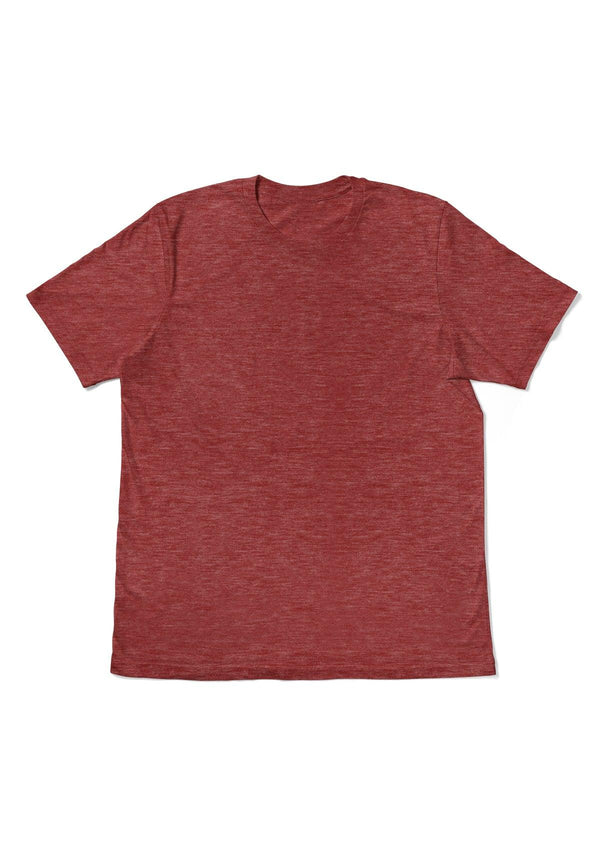 Mens T-SHirts Short Sleeve Crew Neck Fire Red Tri-Blend - Perfect TShirt Co