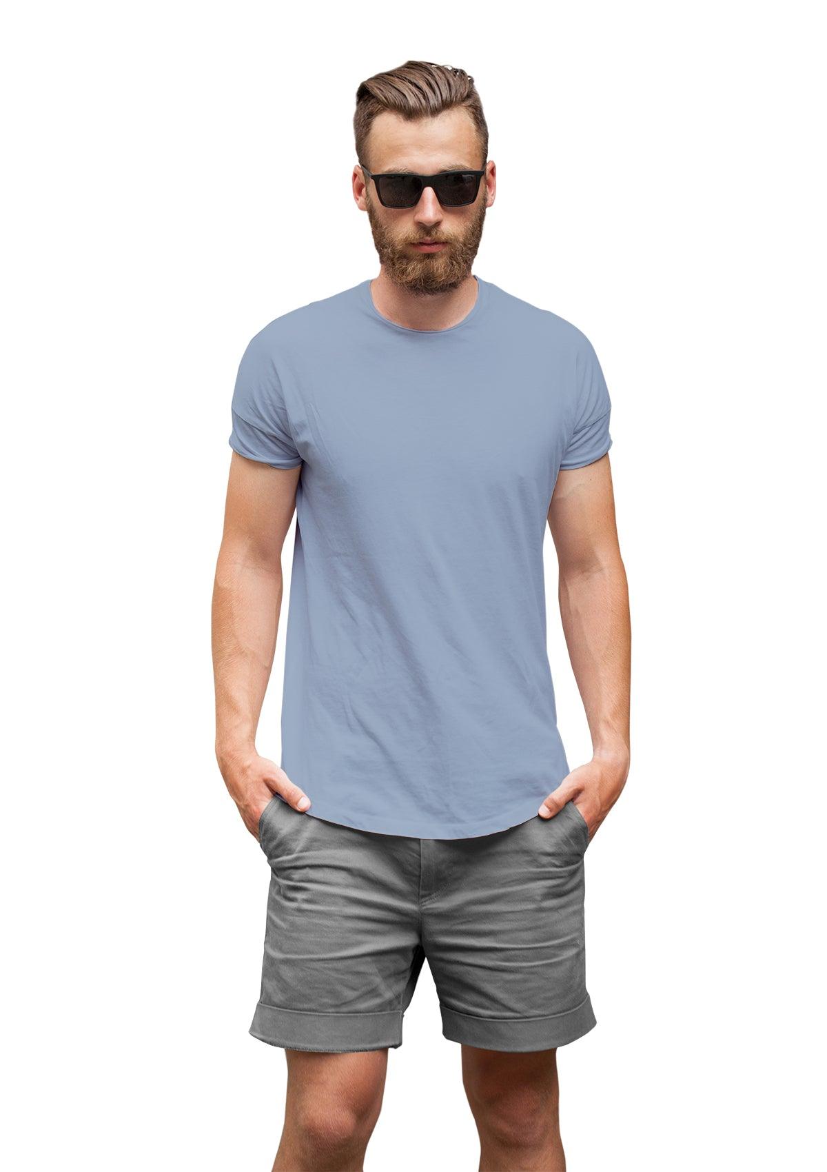 Mens T-Shirts Short Sleeve Crew Neck Multi Blue 3 Pack - Perfect TShirt Co